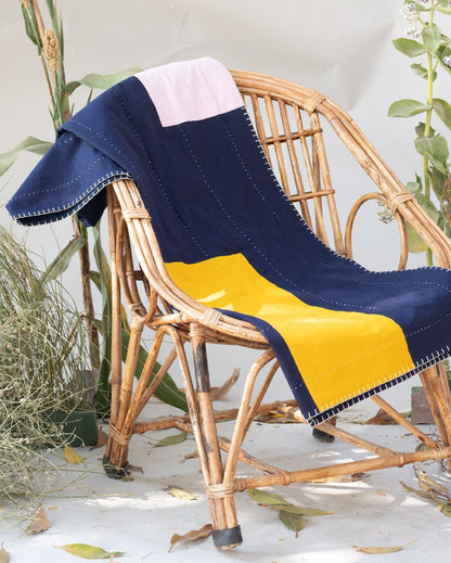 Color Block Patchwork Throw