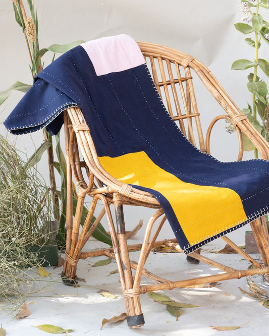 Color Block Patchwork Throw