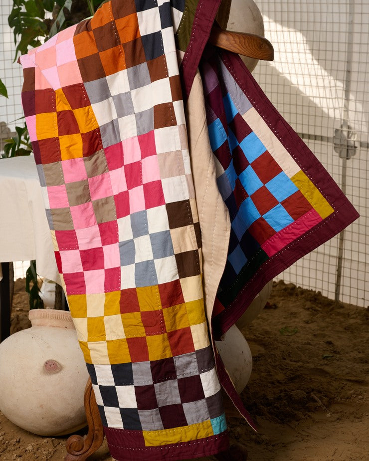 Merlot Raali Zero Waste Patchwork Throw