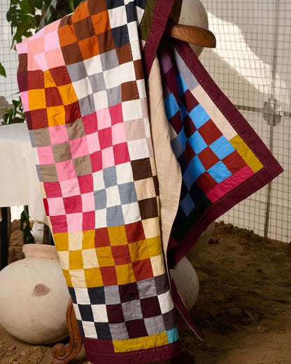 Merlot Raali Zero Waste Patchwork Throw