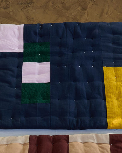 Color Block Patchwork Meditation Mat