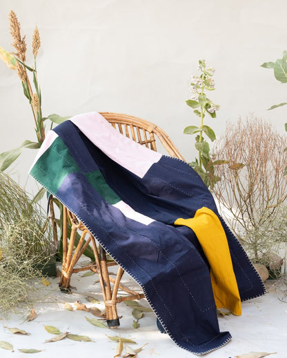 Color Block Patchwork Throw
