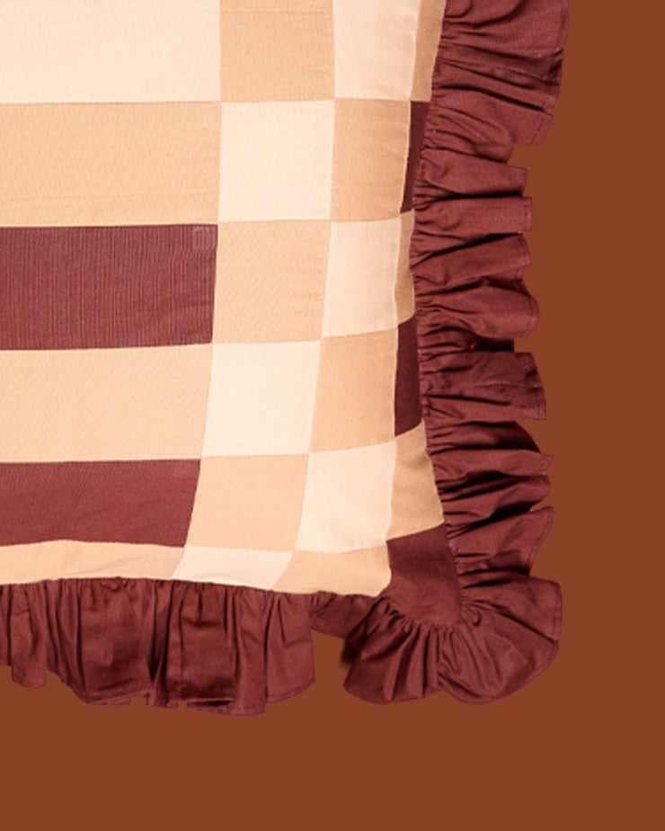 Shades of Thar Patchwork Cushions Covers (Brown)