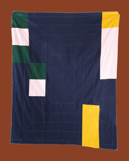 Color Block Patchwork Throw