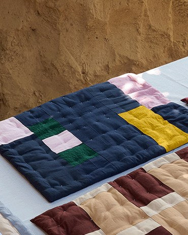 Color Block Patchwork Meditation Mat