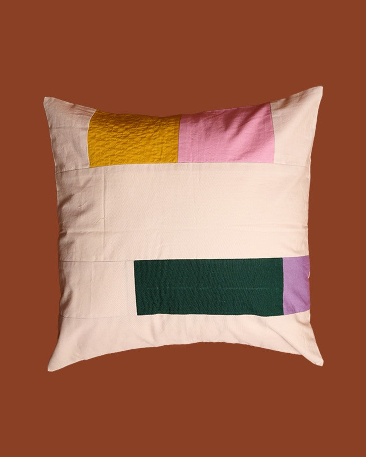 Color Block Patchwork Cushion Covers (Off White)