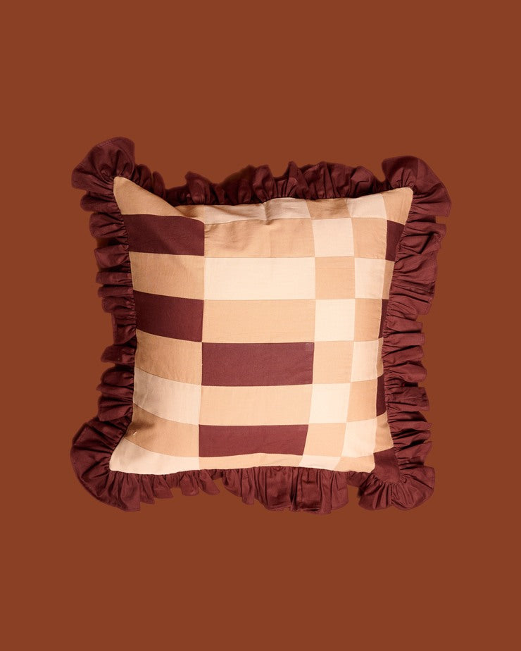 Shades of Thar Patchwork Cushions Covers (Brown)