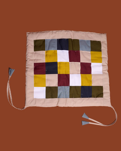 Rang Chaukor Patchwork Chair Cushions (Set of 2)