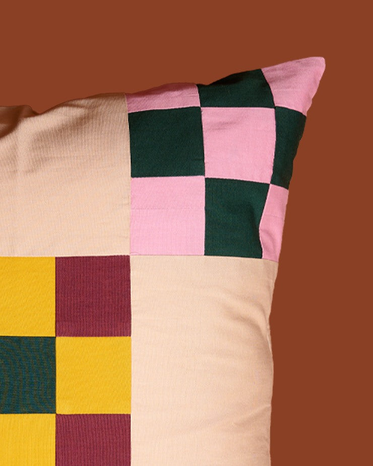 Grid Patchwork Cushion Covers